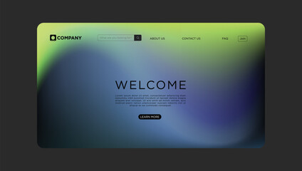 Modern website landing page design with vibrant gradient background welcoming visitors to explore.
