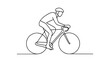 © Denis - Cyclist in motion: minimalist one line art drawing of a person riding a bicycle