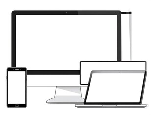 digital devices, various sizes and types