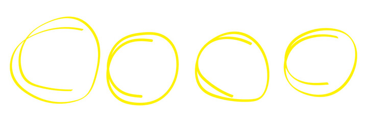 Wall Mural - red circle line hand drawn set. highlight mark hand drawing circle isolated on white background. han