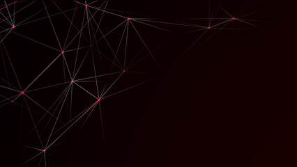 Wall Mural - Abstract 3D illustration with connected dots and lines. Wireframe polygonal element. Science and technology. 3d.