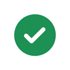 Wall Mural - white check mark icon in green circle isolated on transparent background Remove png, Clipping Path, pen tool