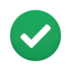Wall Mural - white check mark icon in green circle isolated on transparent background Remove png, Clipping Path, pen tool