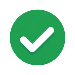 Wall Mural - white check mark icon in green circle isolated on transparent background Remove png, Clipping Path, pen tool