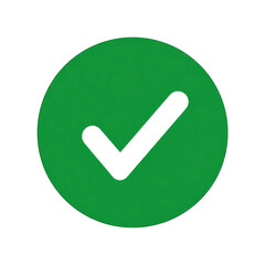 Wall Mural - white check mark icon in green circle isolated on transparent background Remove png, Clipping Path, pen tool
