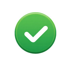 Wall Mural - white check mark icon in green circle isolated on transparent background Remove png, Clipping Path, pen tool