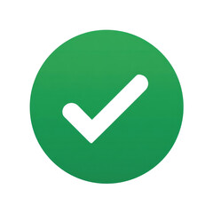 Wall Mural - white check mark icon in green circle isolated on transparent background Remove png, Clipping Path, pen tool