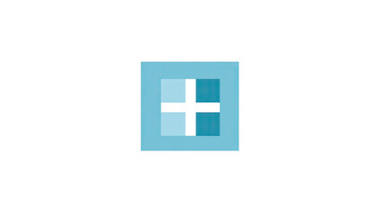 Light-blue square icon with a white plus sign in the center, divided into two shades of blue