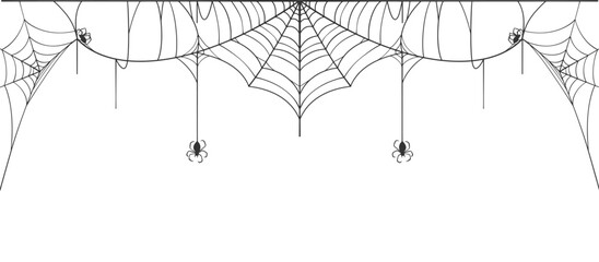 Wall Mural - Spider web Halloween frame, dividers. vector eps. vector illustration of a halloween background