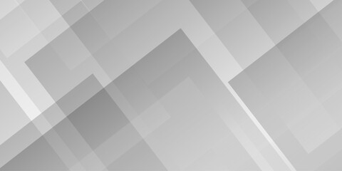 Wall Mural - abstract white and gray overlap triangle geometric technology design. minimal rectangle randomly arr