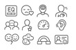 © VideoHub - Emotional Intelligence Icons. Line style icons of emotional intelligence: EQ score icon, empathy face icon, self-awareness icon,