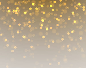 Wall Mural - Glistering particles and sparkling starlight across a bright festive background. Twinkling lights, golden highlights, and magical bokeh for a holiday atmosphere.