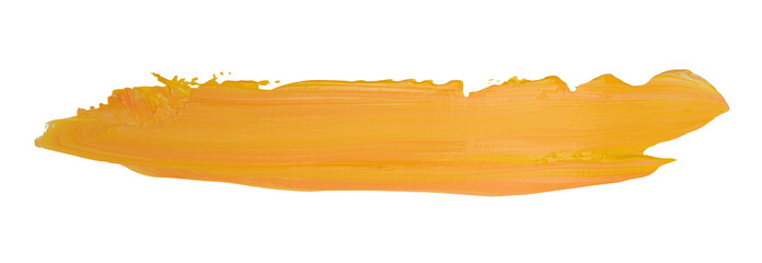 PNG Texture Yellow, orange acrylic ink color smear brush stroke stain line blot element isolated on transparent background. .