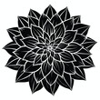 © KhandokerMehedi - Black and white dahlia flower illustration with intricate petal design