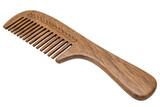 brown wooden comb for hair AI generated by PNG