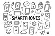 © 123levit - Hand drawn smartphone doodles with technology icons and symbols