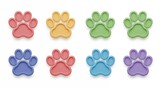 Colorful pastel paw print icons