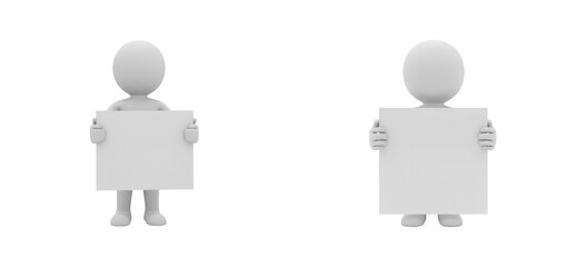 creative blank signage presentation by characters minimalist studio neutral two perspectives isolate
