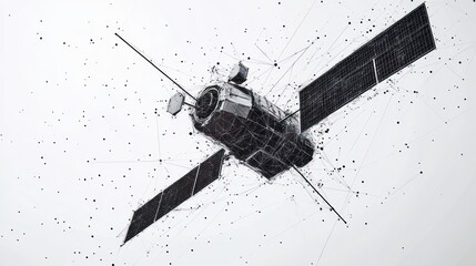 Wall Mural - Satellite orbiting Earth, digital network, space exploration, futuristic technology, communication