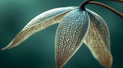 Closeup Detailed Orchid Petal Texture Teal Background