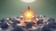© Umair - One glowing star among other dim stars, Stand out from the crowd and Leadership creative idea concepts, Concept of excellence, Gold star, best excellent business services, created with generative ai