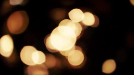 Golden bokeh lights abstract background