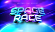 © Niestart Creation - Futuristic Space Race Vector Text Effect with Neon Glow, Editable EPS Typography Style for Game Title, Poster, Banner, and Digital Design