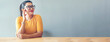 © aFotostock - Banner Portrait Asian women happiness smiling laugh happy person look at camera. Banner Beautiful happy girl portrait joy cheerful. Confidence females candid shot woman smile face with copy space