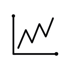 Wall Mural - Minimalist line chart showcasing financial growth and positive trend over time for business presentation and infographic illustration