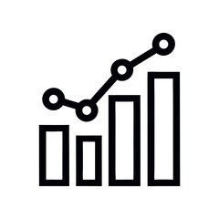 Wall Mural - Rising Business Graph with Increasing Bars and Upward Trend Line for Growth and Success Illustration