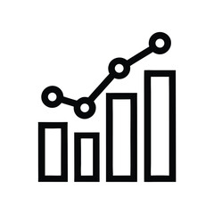 Wall Mural - Rising graph and bar chart illustration depicting business growth and success financial performance analysis and positive trends visual representation