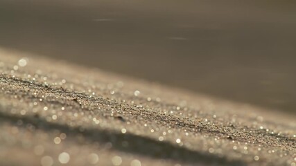 Close-up of light reflecting off of small specks on a textured surface