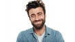 © Johannes - happy casual man smiling  isolated over a white background no logos no brands ar 169
