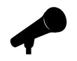 © MINA - A simple black silhouette of a microphone on a white background
