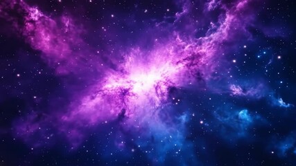 Colorful nebula and stars in deep space abstract background