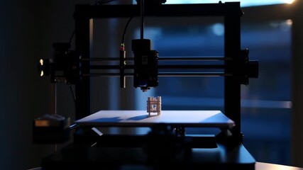 3d printer creating small structure on white surface