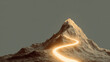© koranis - Mountain peak with glowing path leading to top, symbolizing career growth, minimal background