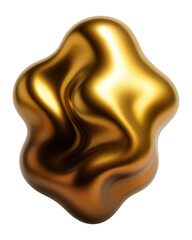Wall Mural - blob shape with a metallic gradient in gold and bronze