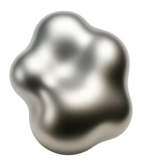 Wall Mural - blob with a metallic surface and a gradient in silver and platinum