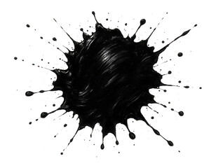 Wall Mural - ink splatter with high contrast, black on white background
