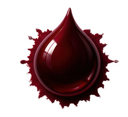 Wall Mural - ink drop with fine splatter, burgundy on white