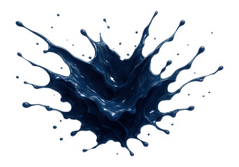 Wall Mural - ink splash with sharp details, navy blue on white