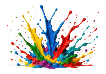 Wall Mural - acrylic paint splatter, vivid colors on a neutral background