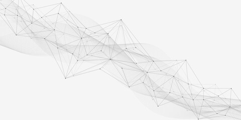 Wall Mural - global network connection website header or banner design. abstract background with connecting dots 
