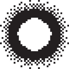 Modern pixelated circle design element, perfect for technology, gaming or futuristic concepts