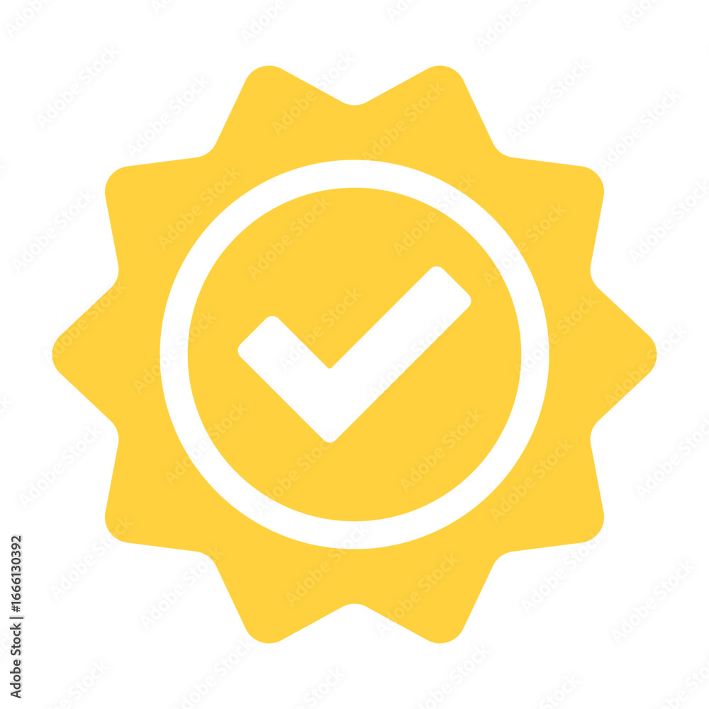 Verified badge icon tick symbol vector approved check mark icon. Blue ...