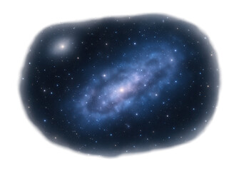 Wall Mural - leo v dwarf galaxy with a small, faint galaxy near the milky way