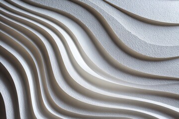 Wall Mural - Abstract Grey White Wave Design Pattern
