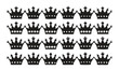 © designsMHR - Black Silhouette Crowns Arranged In Rows On A White Background royal royalty