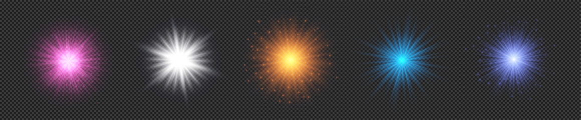 Wall Mural - set of light effects of lens flares